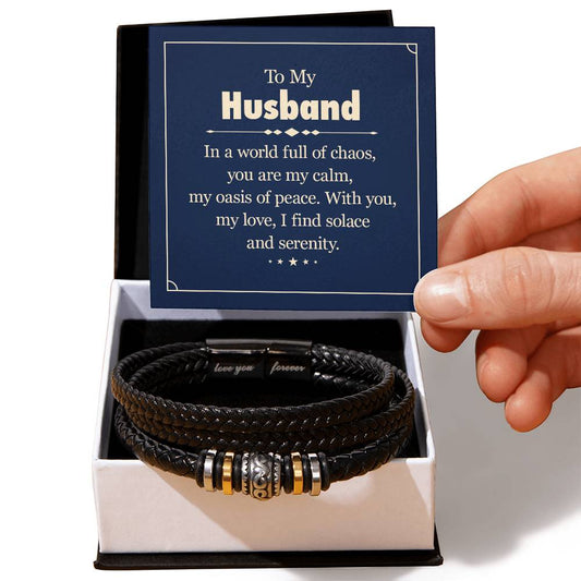 Husband Solace and Serenity Love Your Forever Men's Bracelet-[product type]