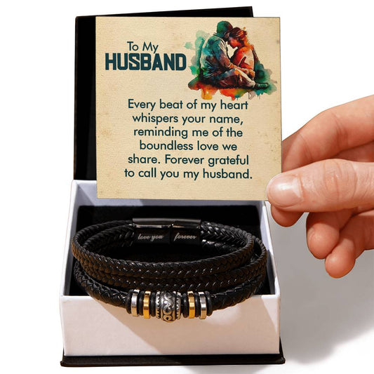 Husband Beat of My Heart Love Your Forever Men's Bracelet-[product type]