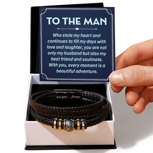 Husband - To The Man That Stole my Heart- Love Your Forever Men's Bracelet-[product type]