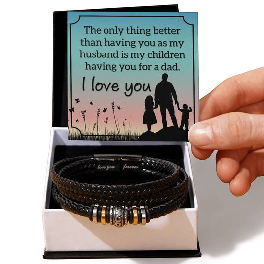 Husband Fatherhood Love Your Forever Men's Bracelet-[product type]