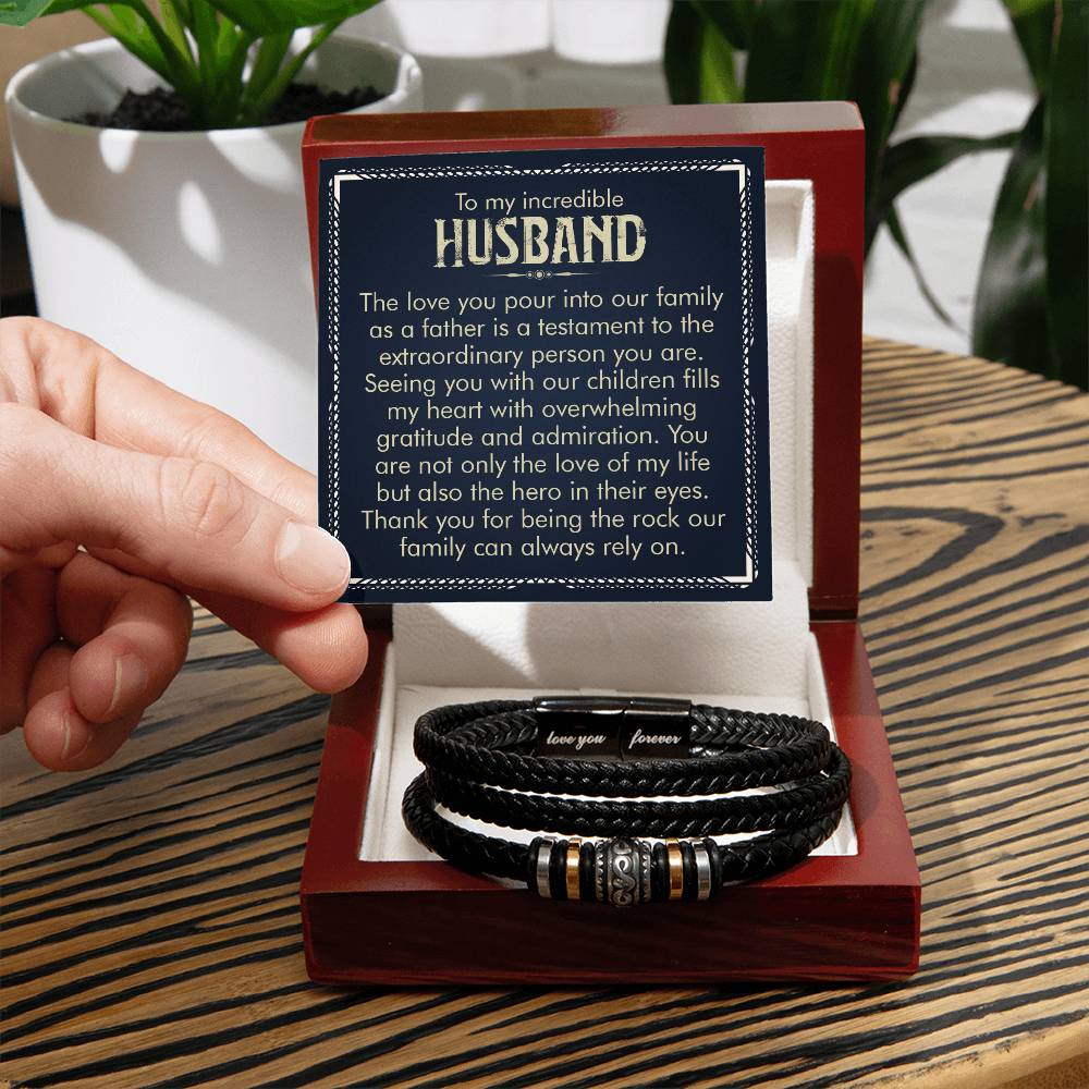 Husband Gratitude Love Your Forever Men's Bracelet-[product type]