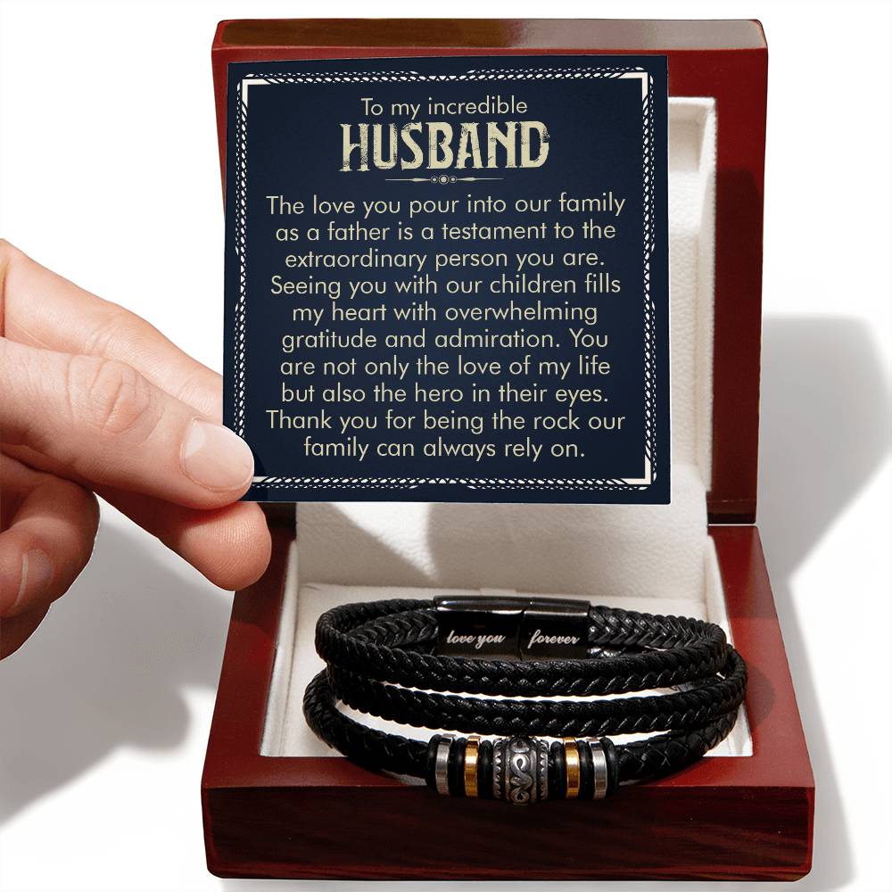 Husband Gratitude Love Your Forever Men's Bracelet-[product type]