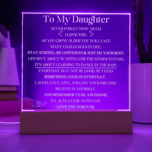 To My Daughter Engraved Plaque - Dance in The Rain-[product type]