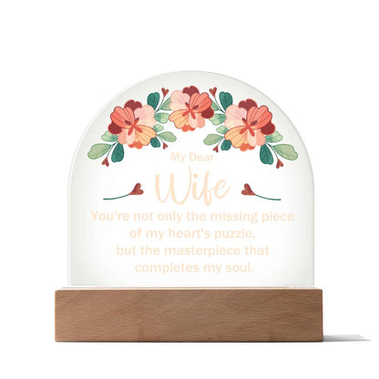 Wife Hearts Puzzle Lighted Dome Plaque-[product type]