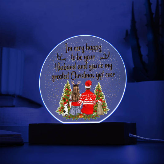 Christmas Couple Acrylic Circle Plaque-[product type]