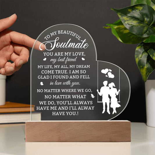 Soulmate Lighted Acrylic Plaque-[product type]