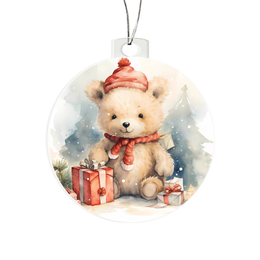 Teddy Bear Christmas Tree Ornament-[Heartfelt Family Gift]