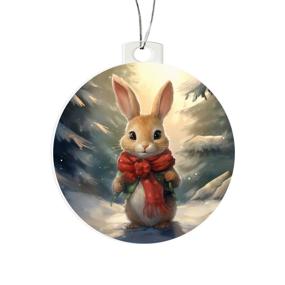 Bunny Christmas Tree Ornament Acrylic Ornament-[product type]