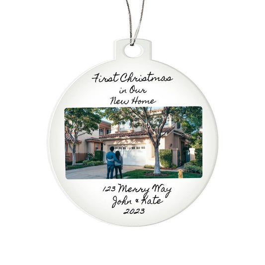 Personalized First Christmas in Our New Home Round Acrylic Ornament-[Heartfelt Family Gift]