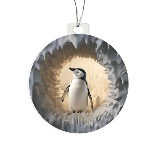 Penguin 3d Effect Acrylic Ornament-[product type]