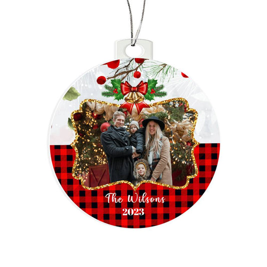 Personalized Family Photo Christmas Tree Ornament-[product type]