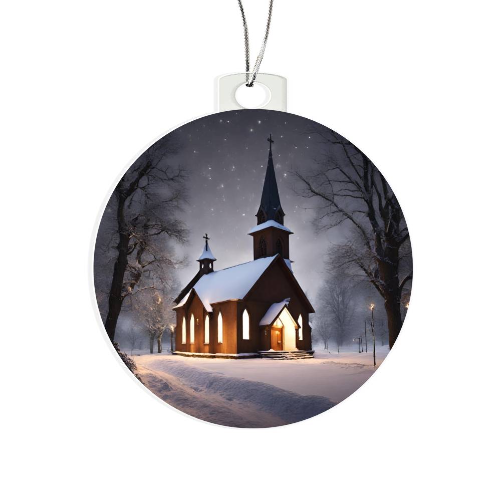 Snowy Church Christmas Ornament - Festive Holiday Decoration-[Heartfelt Family Gift]