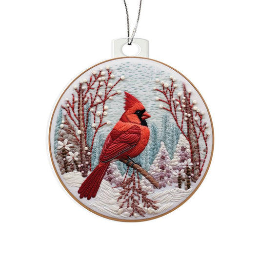 Cardinal Acrylic Ornament-[Heartfelt Family Gift]