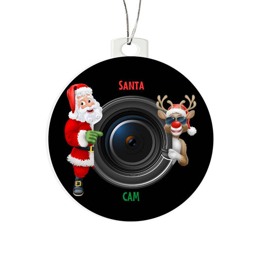 Santa Cam Acrylic Christmas Ornament-[product type]