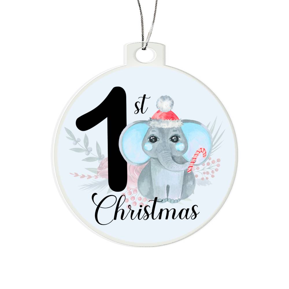 Baby's 1st Christmas Blue Elephant Christmas Tree Ornament-[product type]