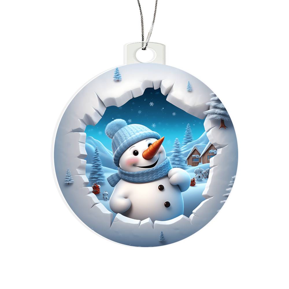 Snowman Acrylic Ornament-[Heartfelt Family Gift]