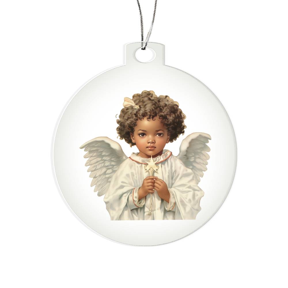 African American Angel Christmas Ornament-[product type]