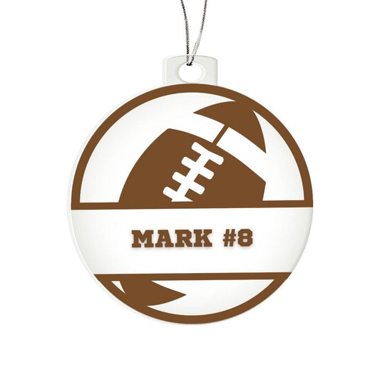 Personalized Football Player Christmas Tree Ornament-[product type]