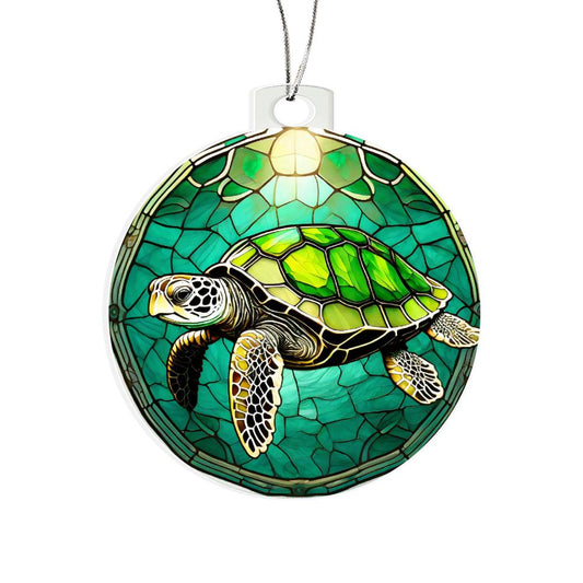 Sea turtle Acrylic Stained Glass Effect Acrylic Christmas Ornament