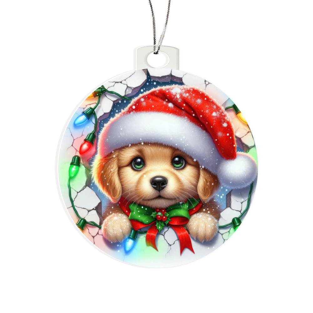 Puppy Dog Breakaway 3D Effect Acrylic Ornament