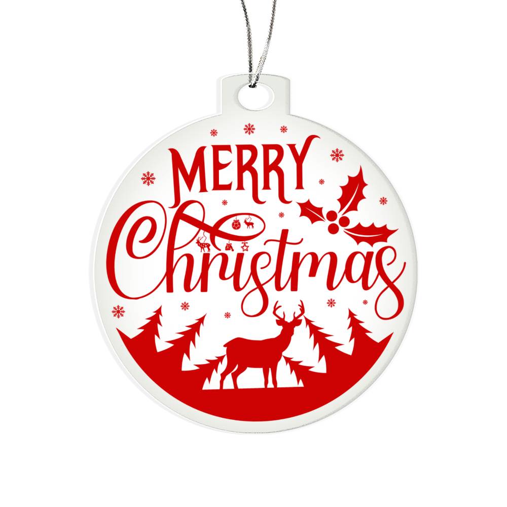 Merry Christmas Acrylic Ornament-[product type]