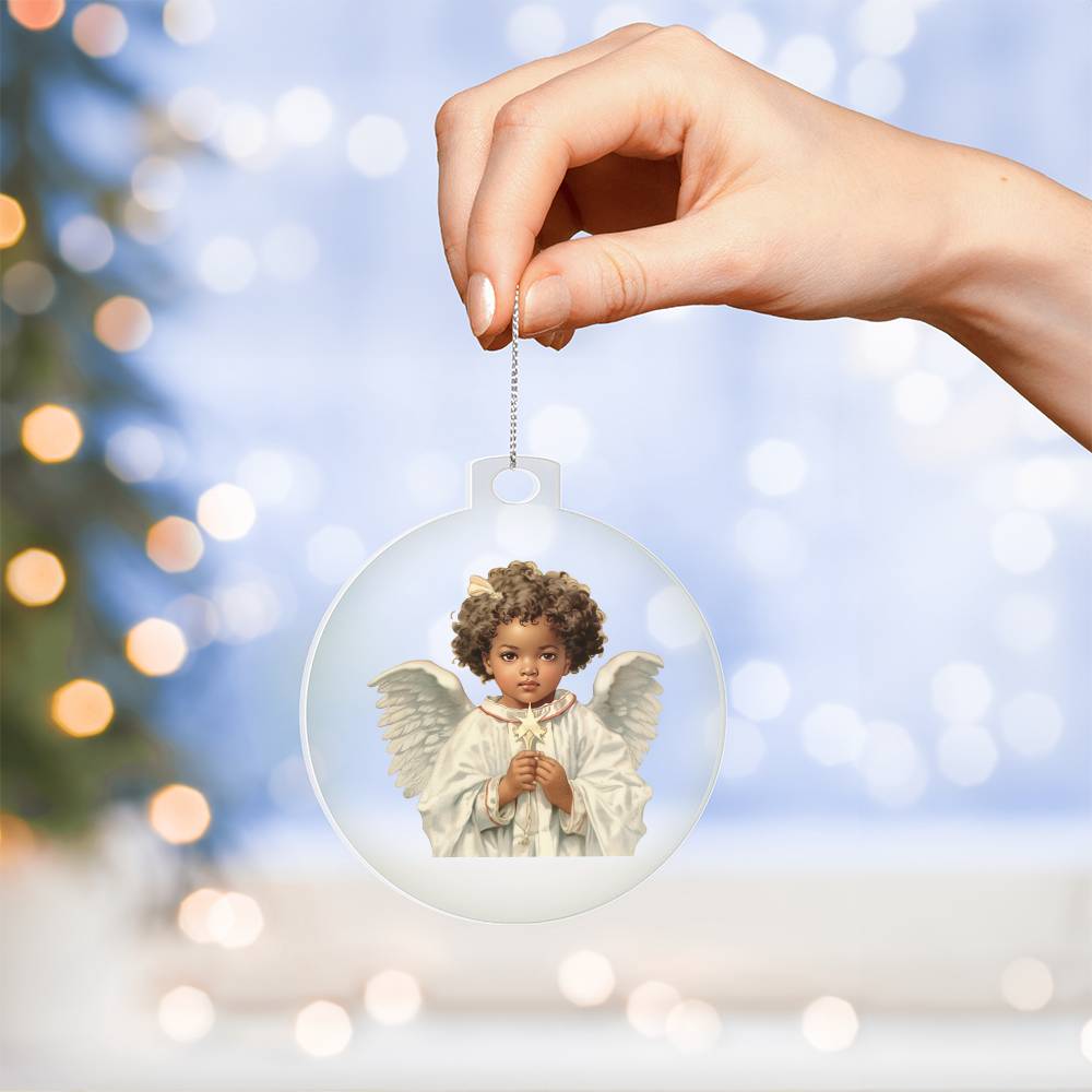 African American Angel Christmas Ornament-[product type]