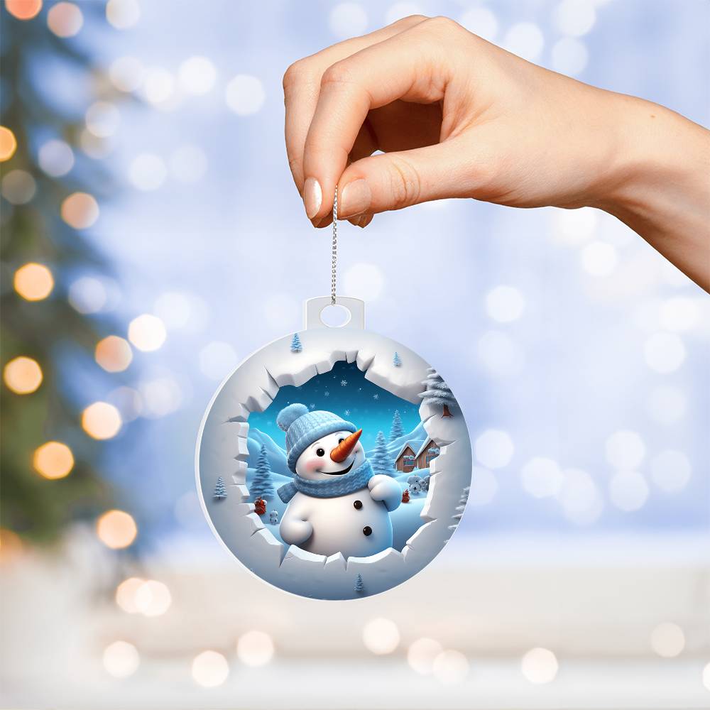 Snowman Acrylic Ornament-[Heartfelt Family Gift]