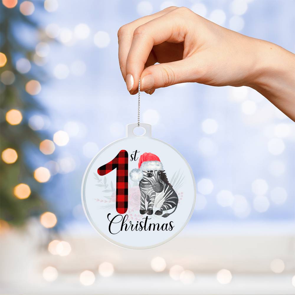 Baby's 1st Christmas Tree Ornament - Zebra-[product type]