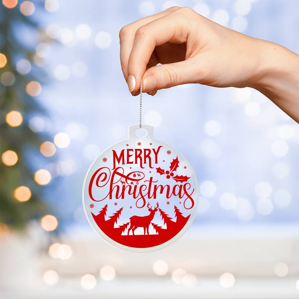 Merry Christmas Acrylic Ornament-[product type]