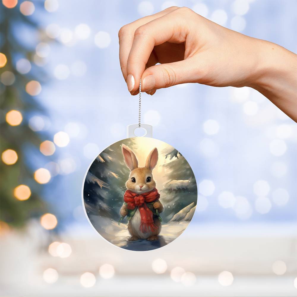 Bunny Christmas Tree Ornament Acrylic Ornament-[product type]