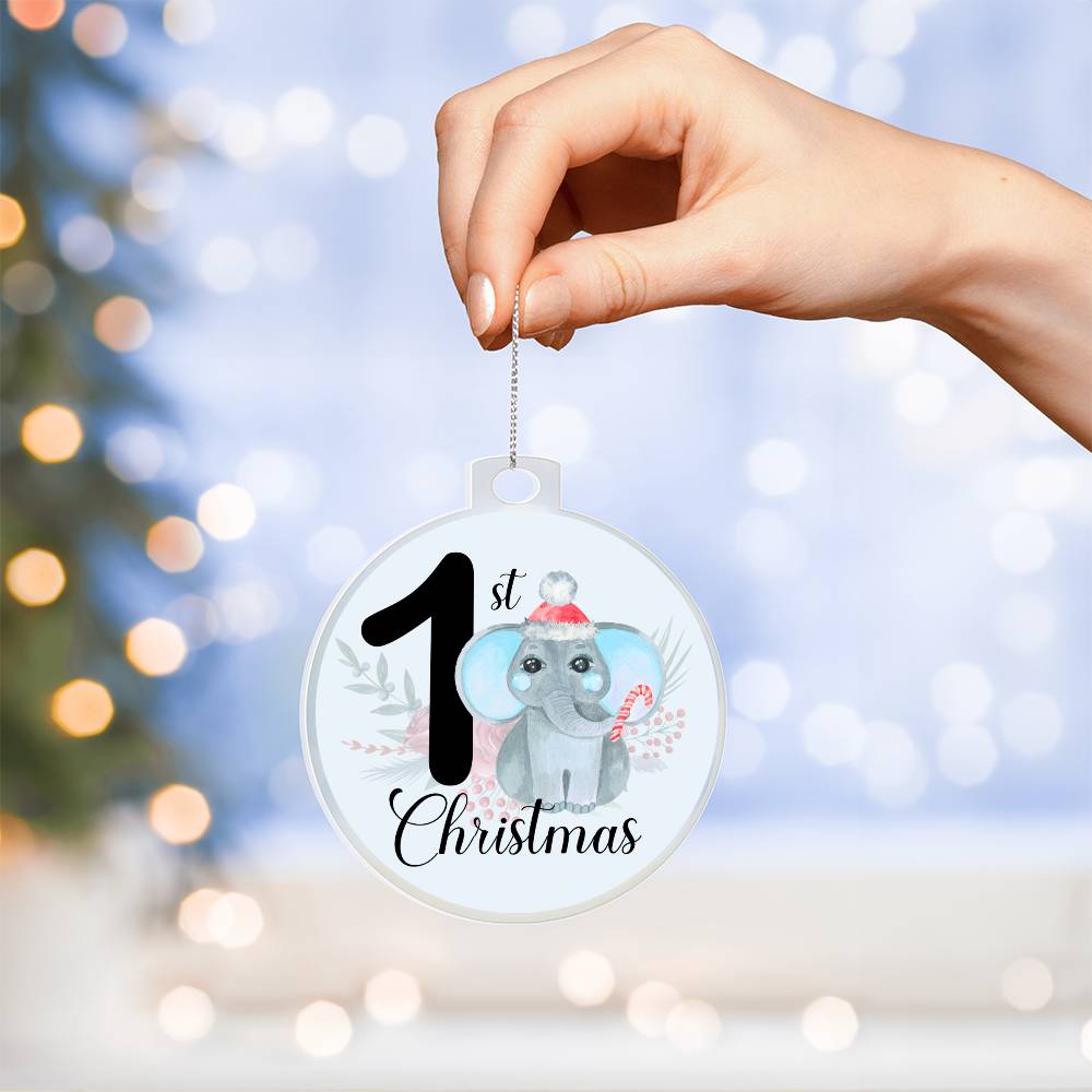 Baby's 1st Christmas Blue Elephant Christmas Tree Ornament-[product type]