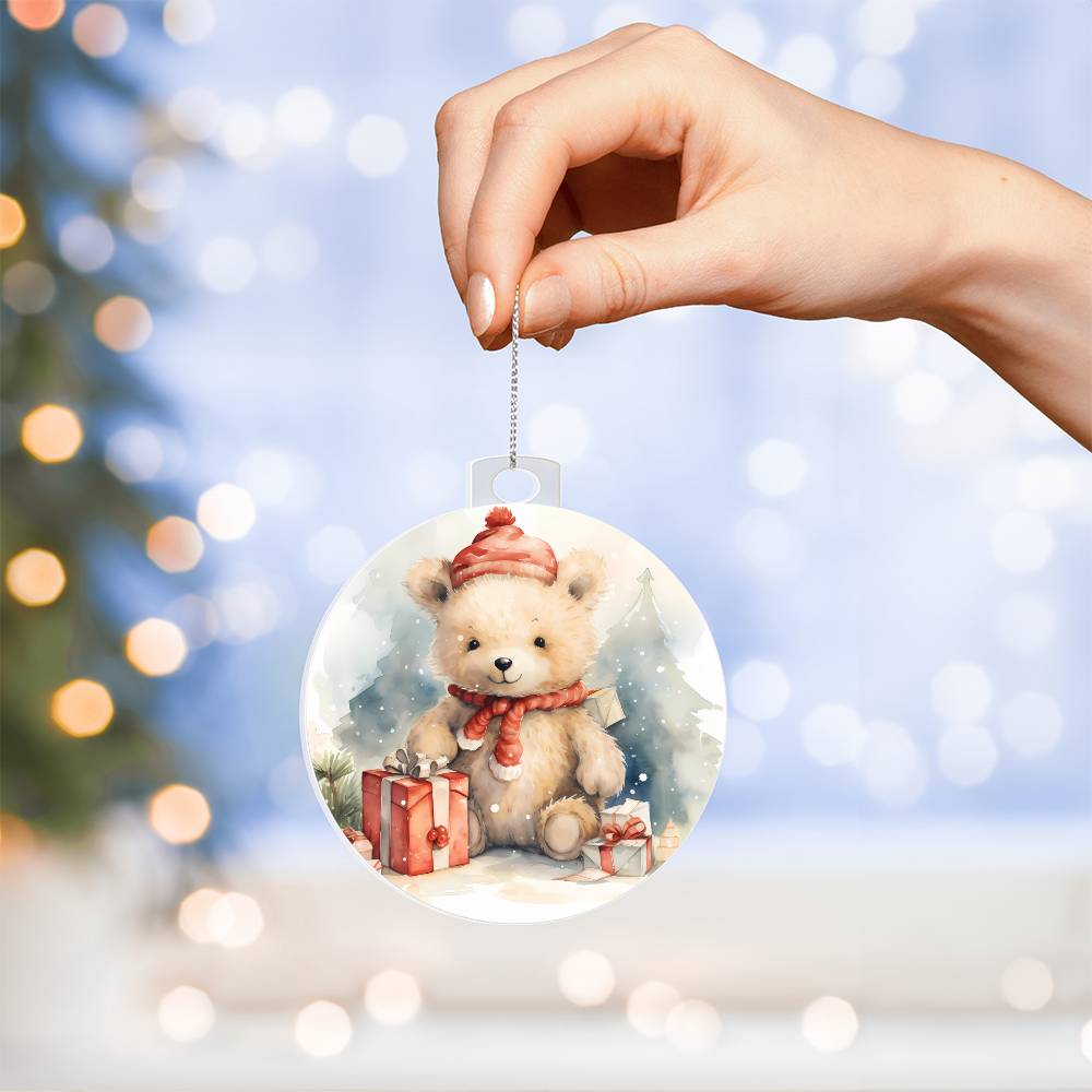 Teddy Bear Christmas Tree Ornament-[Heartfelt Family Gift]