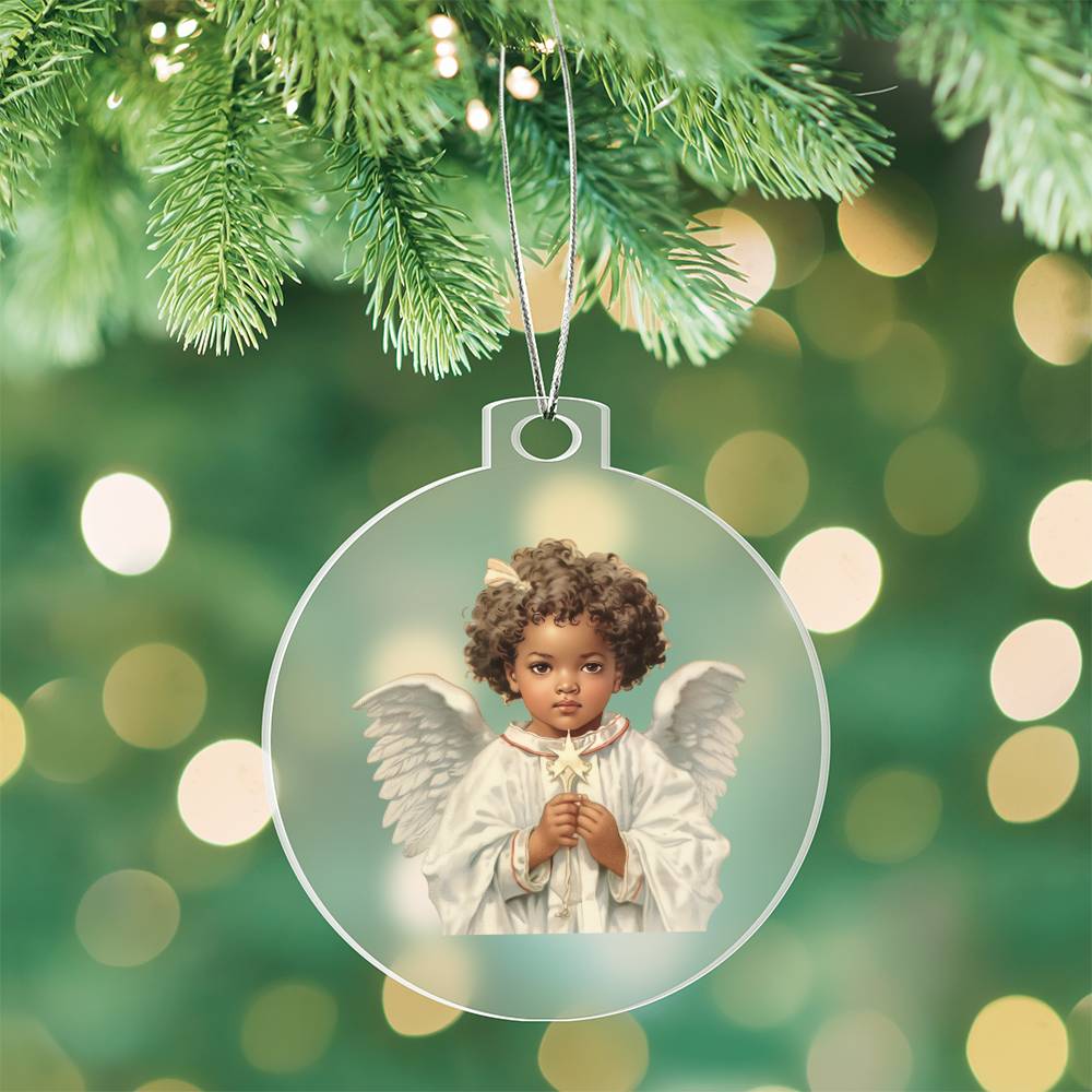 African American Angel Christmas Ornament-[product type]