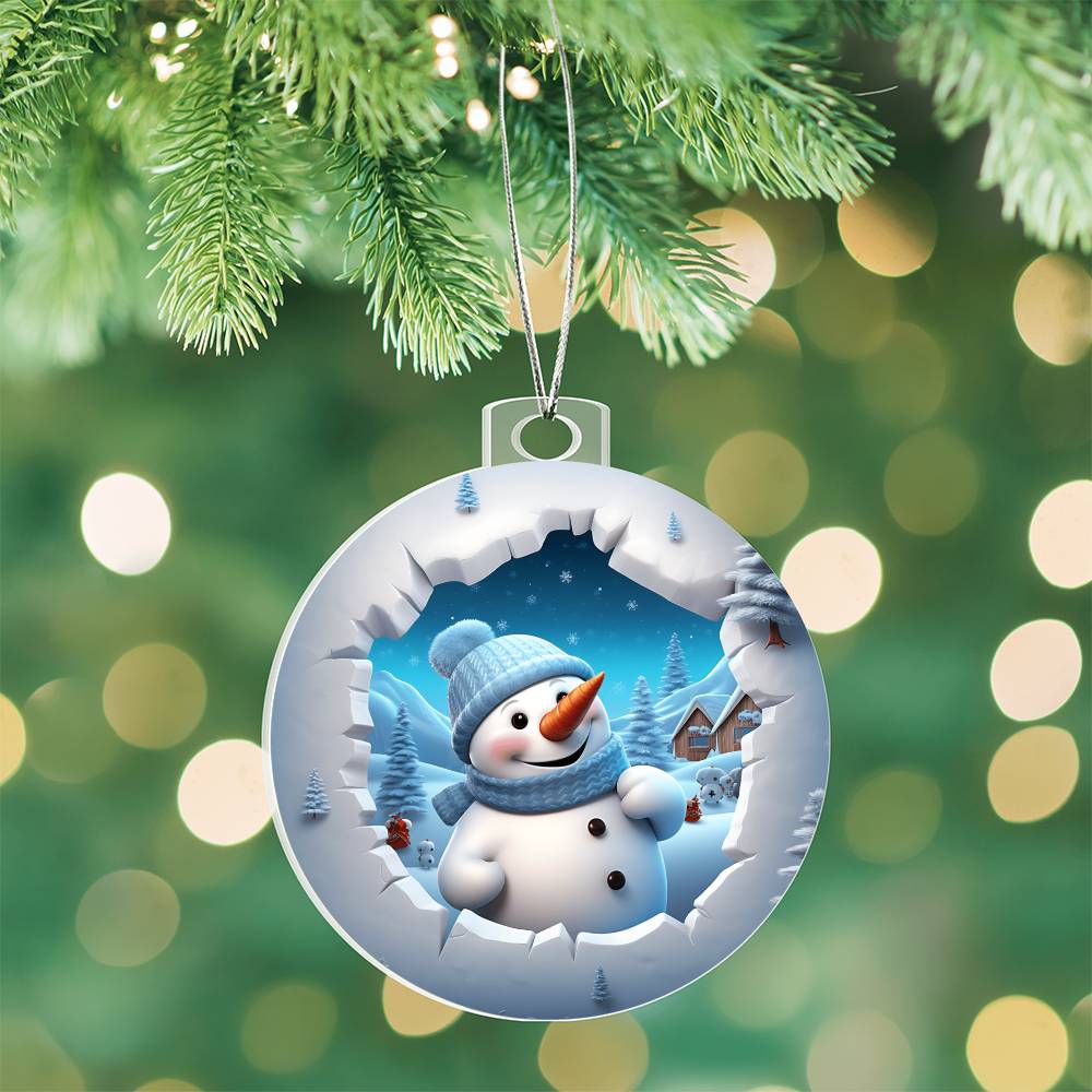 Snowman Acrylic Ornament-[Heartfelt Family Gift]