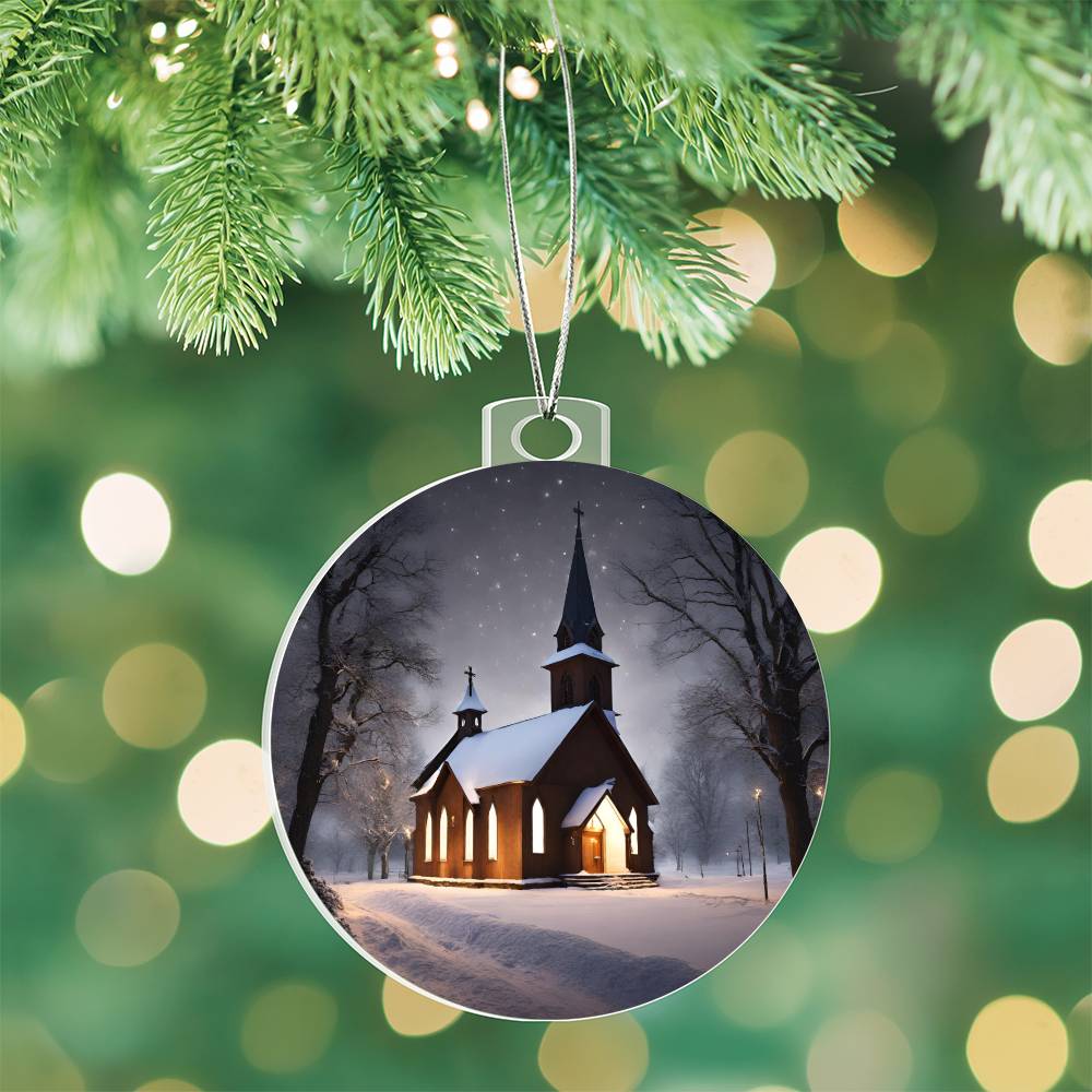 Snowy Church Christmas Ornament - Festive Holiday Decoration-[Heartfelt Family Gift]