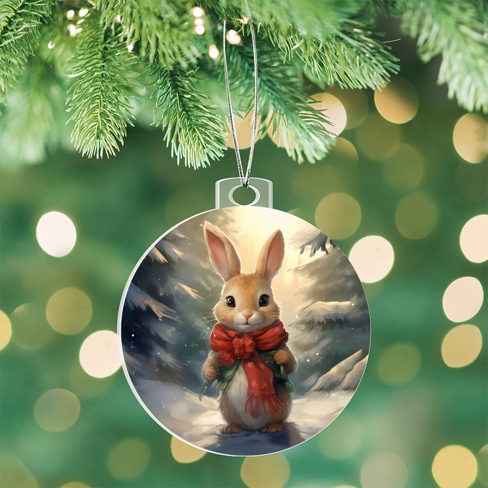 Bunny Christmas Tree Ornament Acrylic Ornament-[product type]