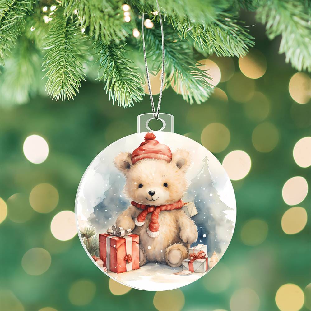 Teddy Bear Christmas Tree Ornament-[Heartfelt Family Gift]