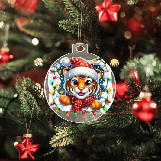 Tiger Breakaway 3D Effect Ornament