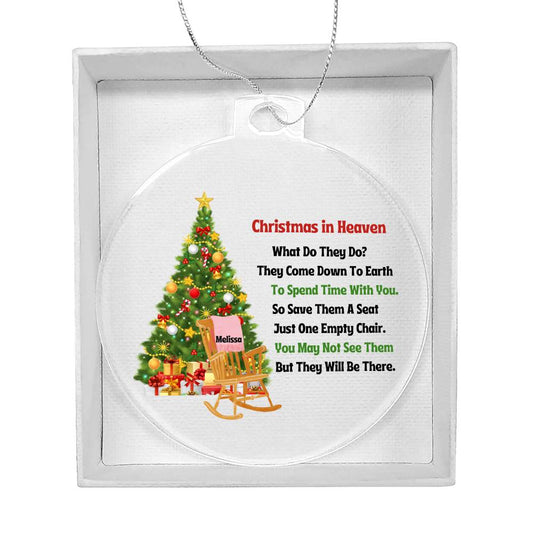 Personalized Christmas In Heaven Memorial Christmas Tree Ornament-[Heartfelt Family Gift]