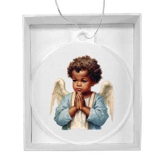 African American Angel Christmas Ornament-[product type]