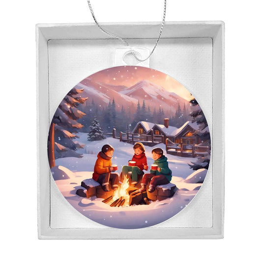 Fireside Snow Day Christmas Ornament - Cozy Holiday Decoration-[Heartfelt Family Gift]