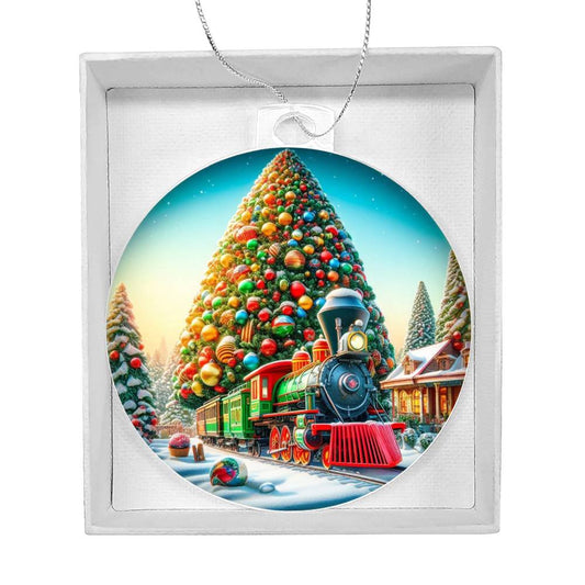 Trains Acrylic Christmas Ornament-[product type]