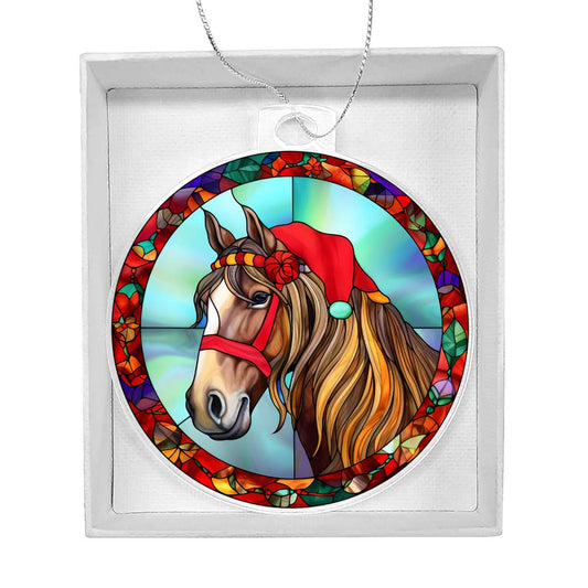 Stainglass Horse Christmas Ornament-[product type]