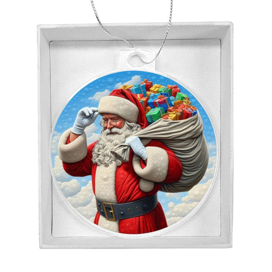 Santa Acrylic Christmas Ornament-[product type]