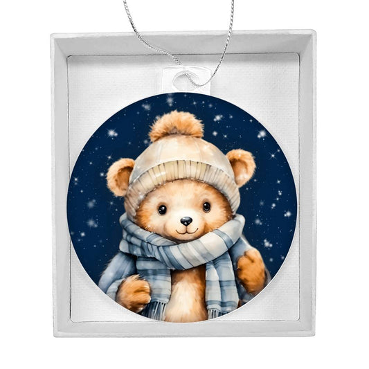 Christmas Ornament Winter Teddy Bear Decoration - Adorable Holiday Accent-[Heartfelt Family Gift]