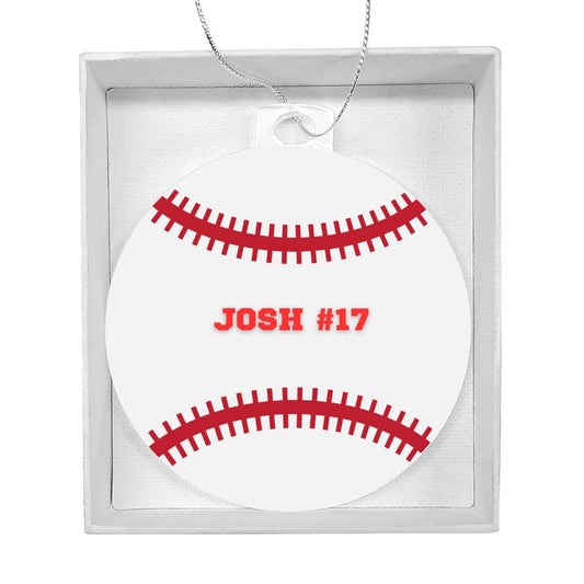 Personalized Baseball Player Christmas Tree Ornament-[Heartfelt Family Gift]