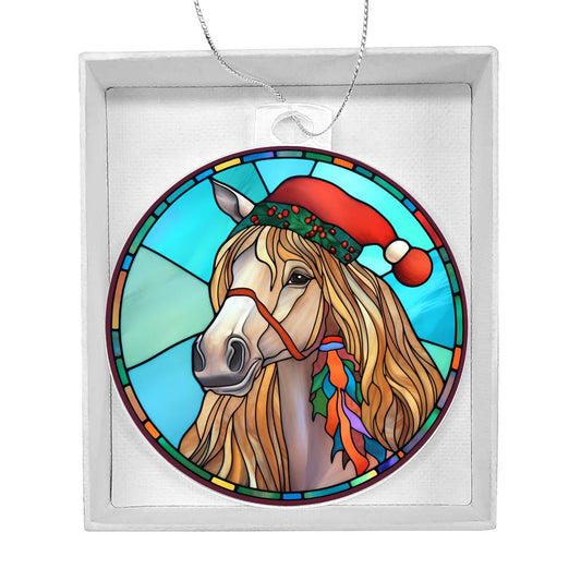 Stainglass Horse Christmas Ornament-[product type]