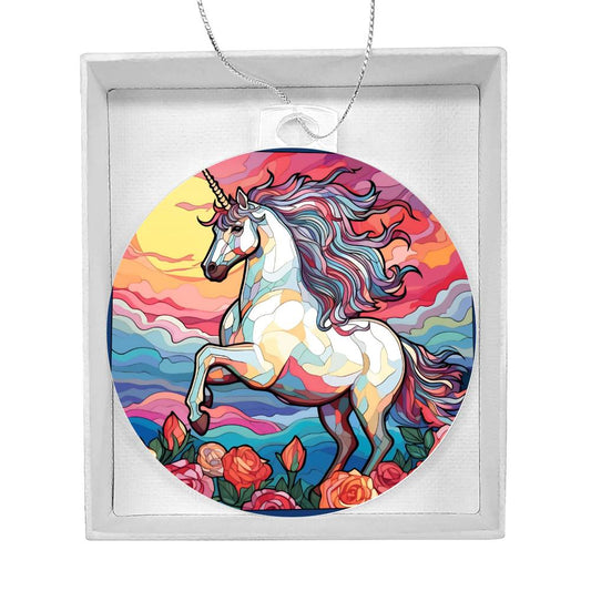 Unicorn Acrylic Christmas Ornament-[product type]