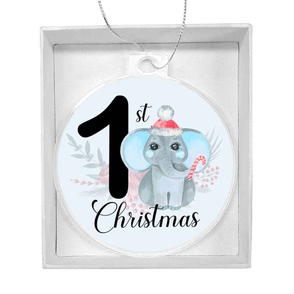 Baby's 1st Christmas Blue Elephant Christmas Tree Ornament-[product type]