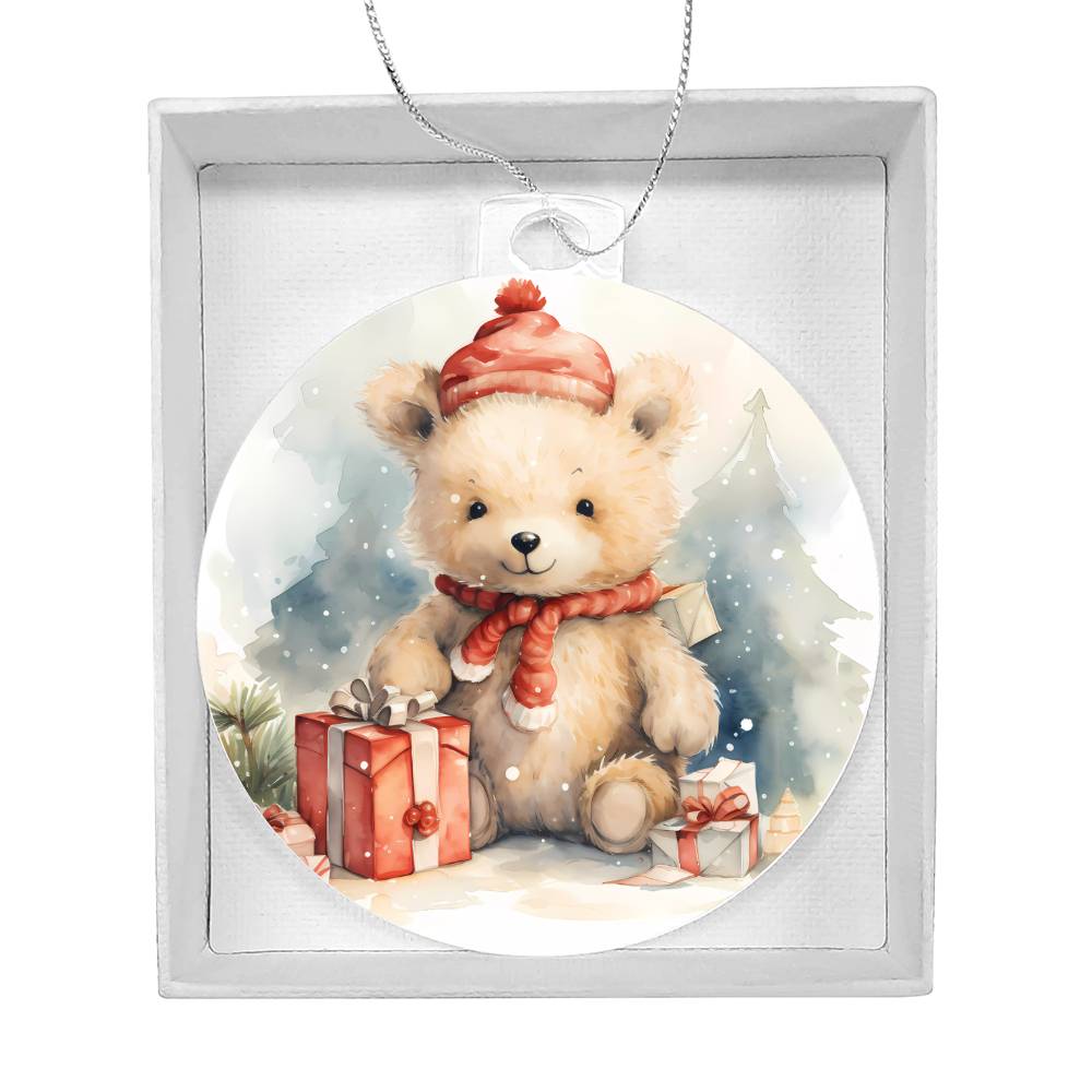 Teddy Bear Christmas Tree Ornament-[Heartfelt Family Gift]